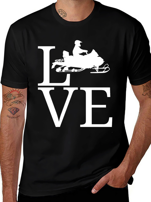 Love Snowmobiling Black T-Shirt