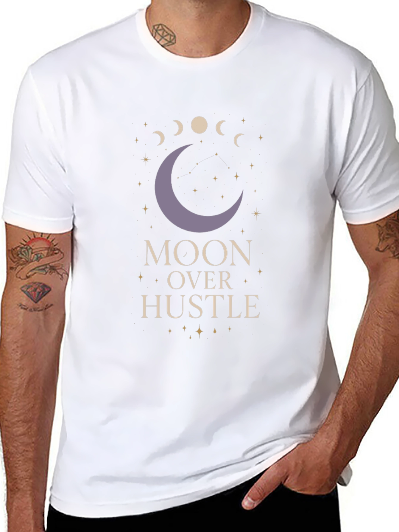 Moon Over Hustle Graphic Tee - Black