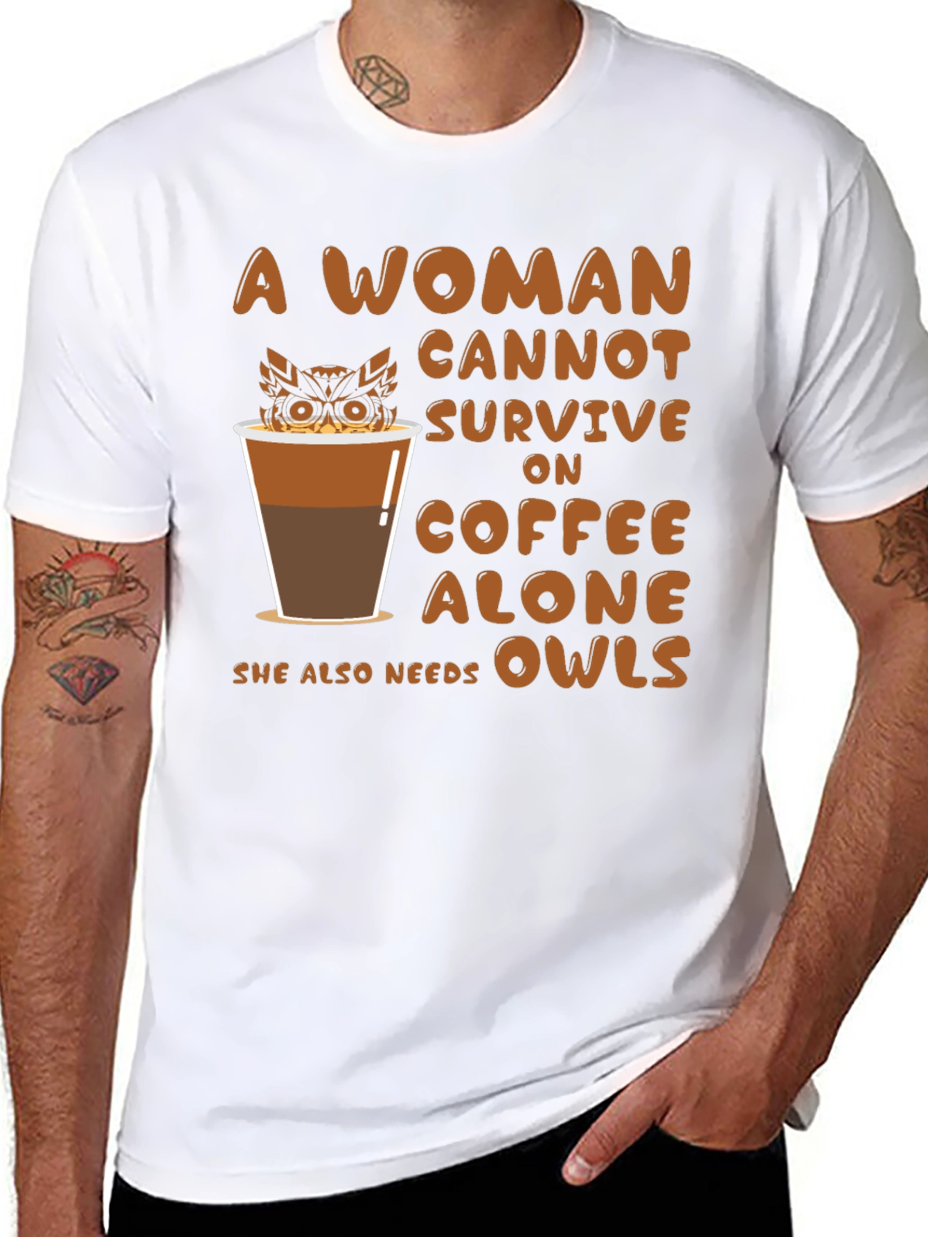 Coffee & Owls Womens T-Shirt