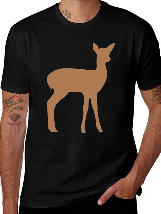 Deer Graphic Black Tee - Unisex Casual T-Shirt