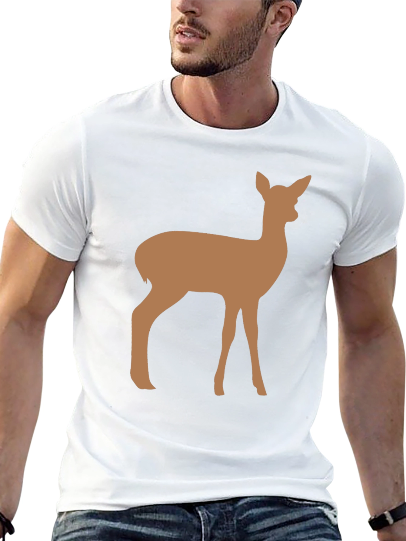 Deer Graphic Black Tee - Unisex Casual T-Shirt