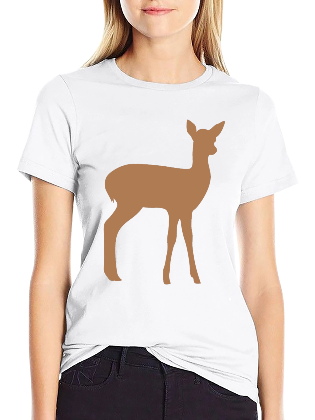 Deer Graphic Black Tee - Unisex Casual T-Shirt