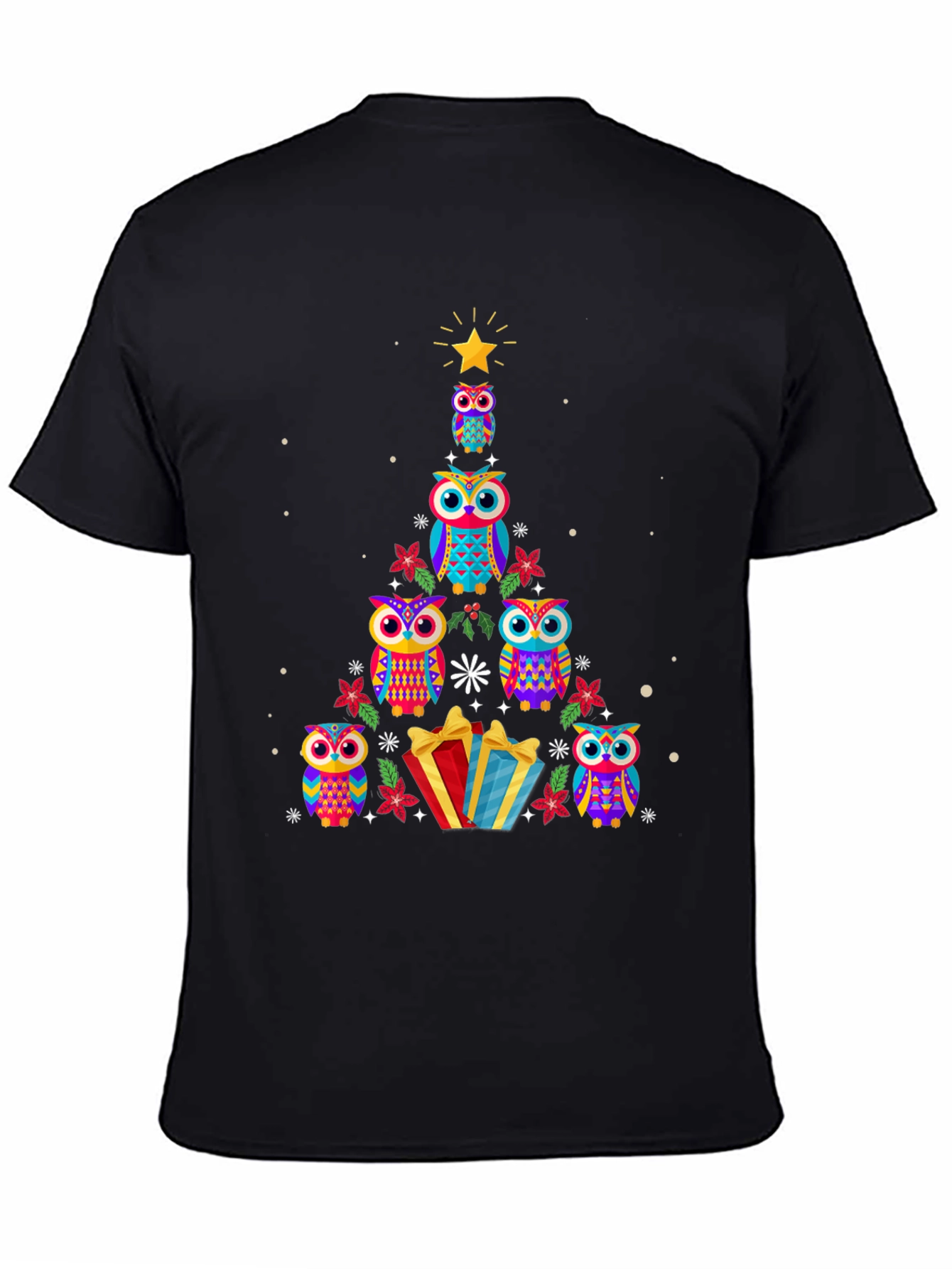 Festive Owl Christmas Tree T-Shirt