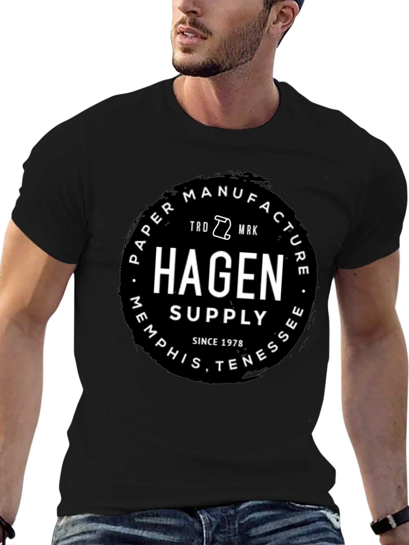 Hagen Paper Manufacture Black T-Shirt