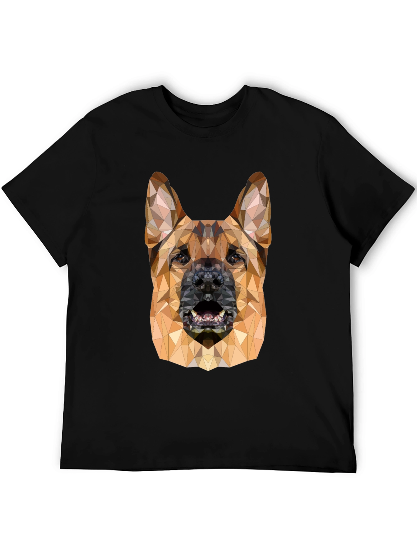 Geometric Dog Head Black T-Shirt