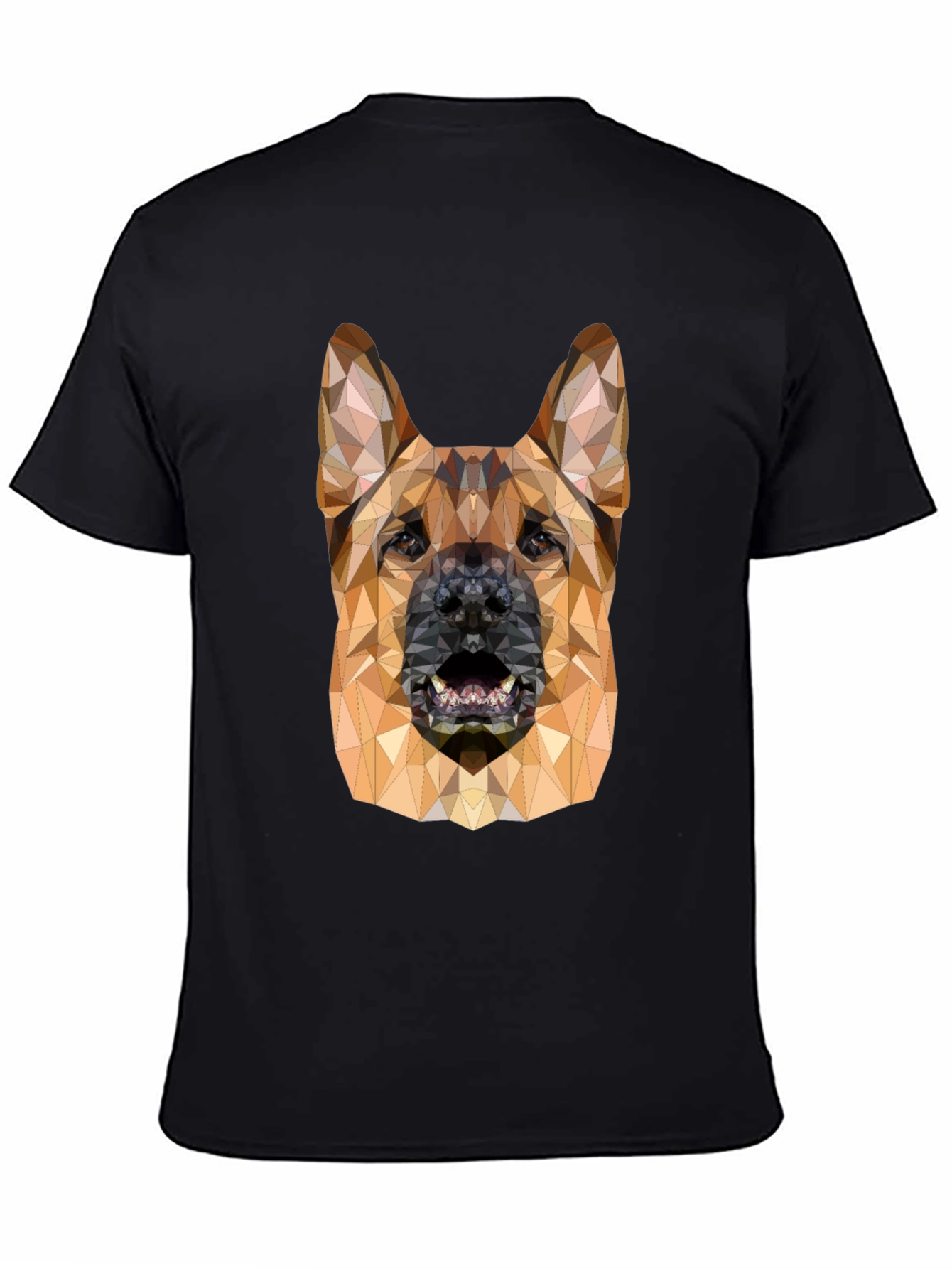 Geometric Dog Head Black T-Shirt