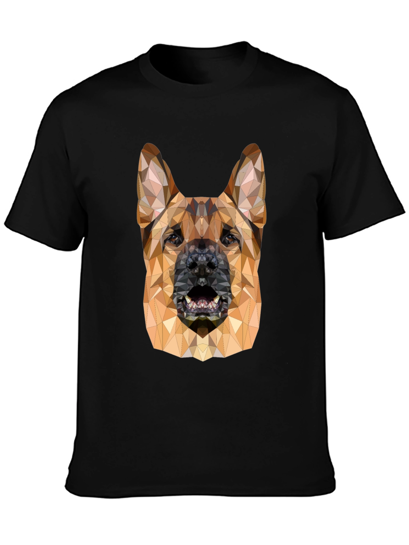 Geometric Dog Head Black T-Shirt