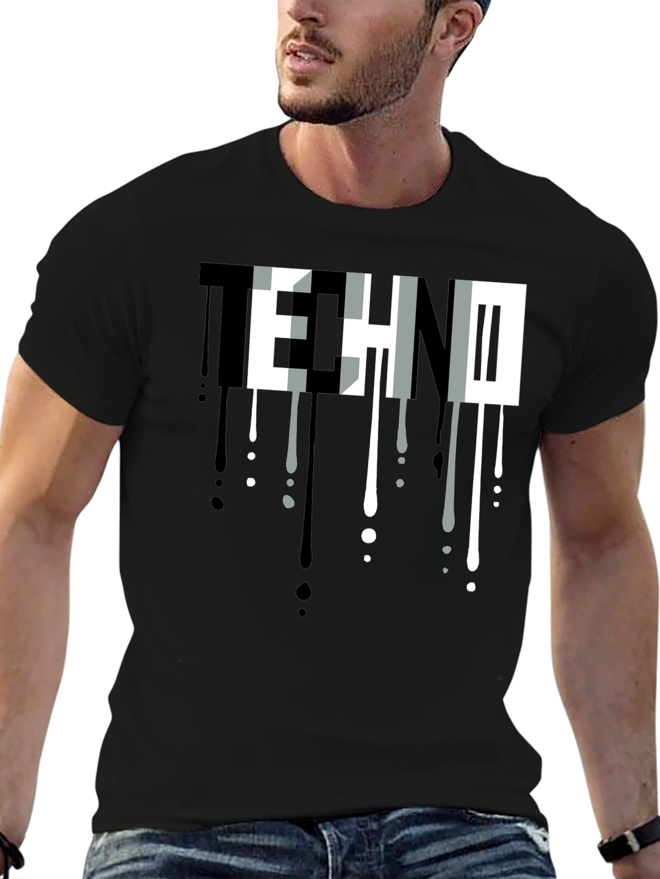 Techno Drip Graphic Tee - Modern Streetwear