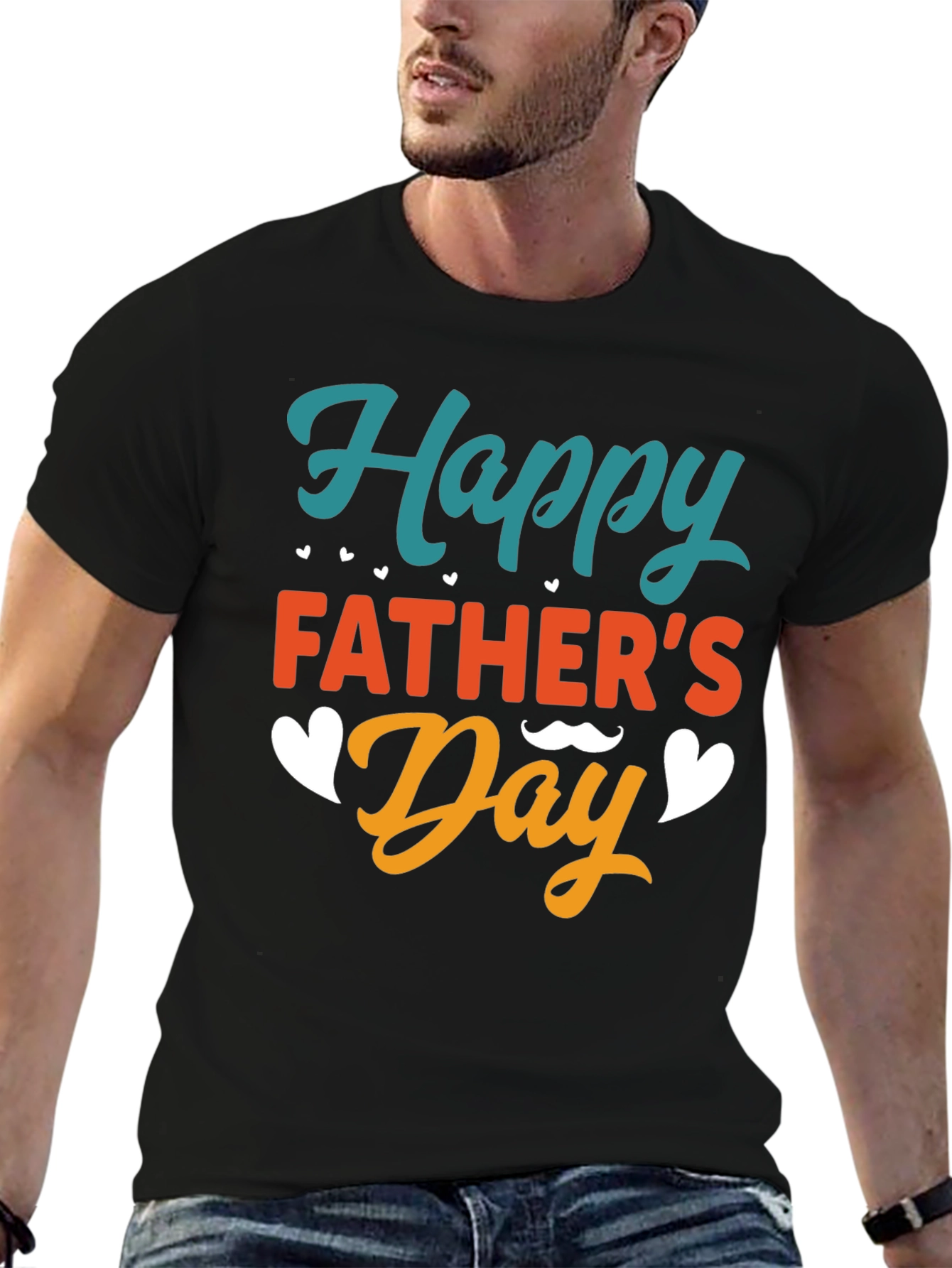 Happy Fathers Day Black T-Shirt
