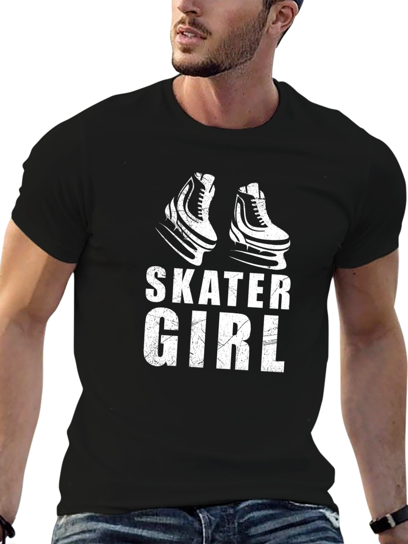 Skater Girl Graphic Tee - Black T-Shirt