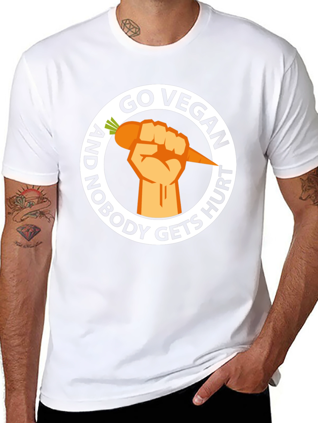 Go Vegan Nobody Gets Hurt Graphic Tee