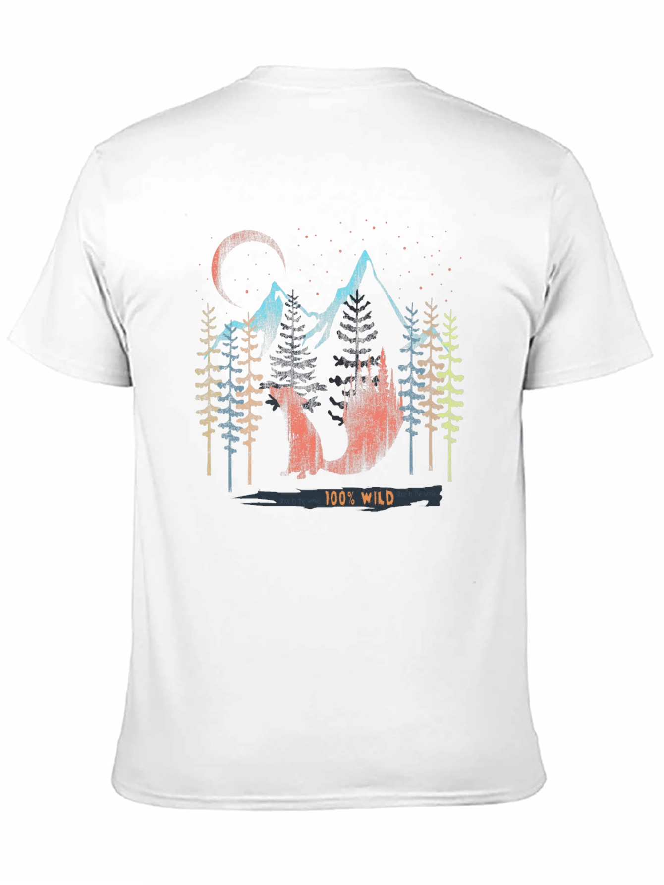100% Wild Graphic Print Mens Black T-Shirt