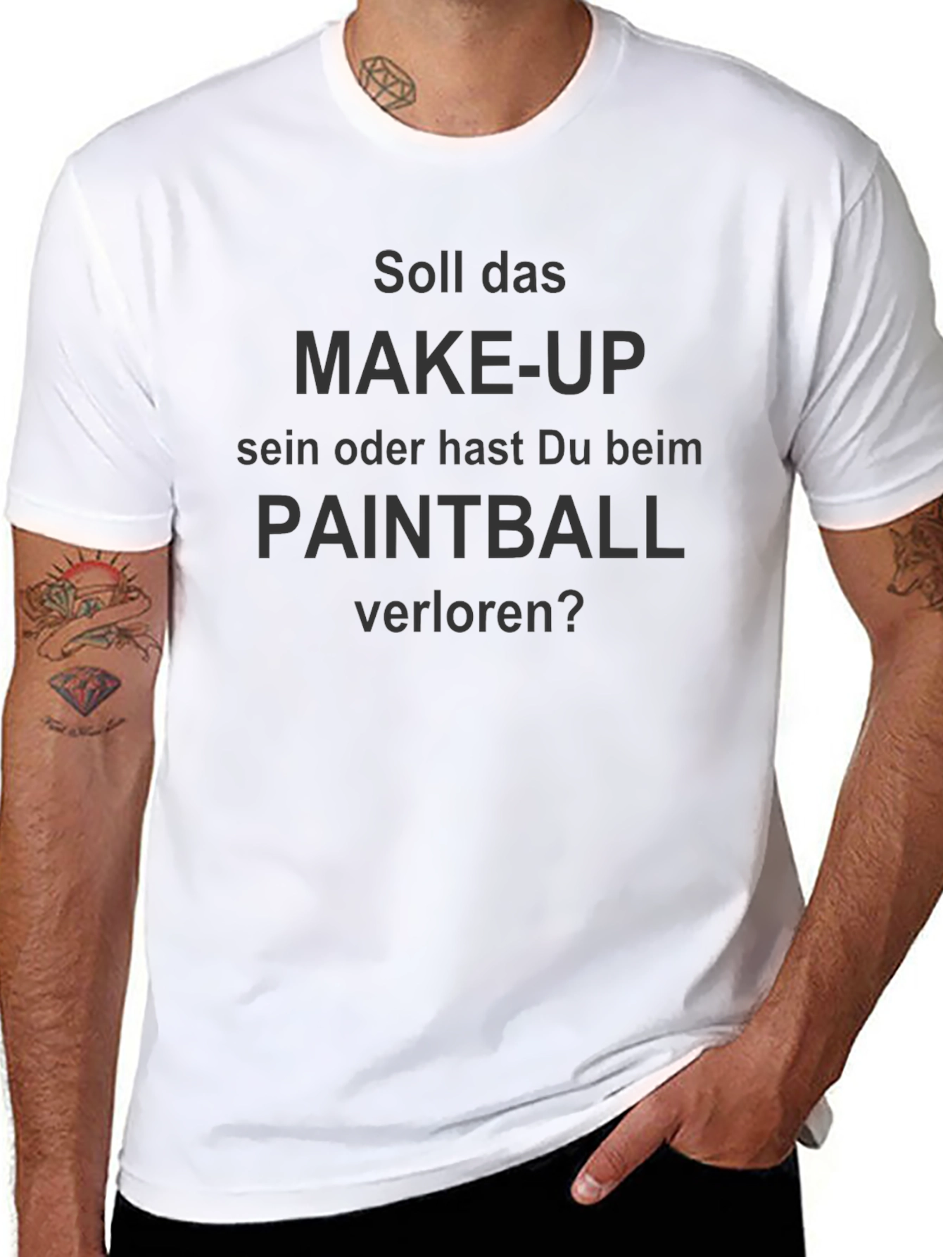 Funny Paintball or Make-up? Black T-Shirt