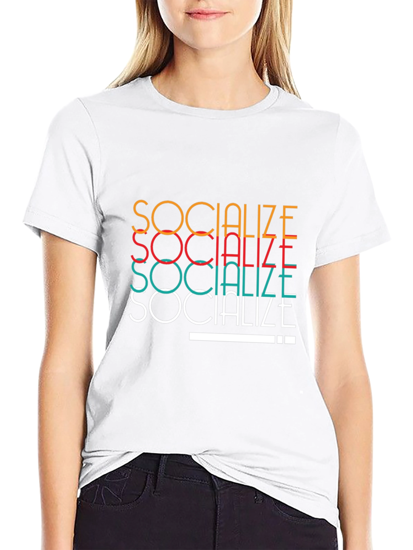 Socialize Graphic Tee - Trendy Cotton T-Shirt