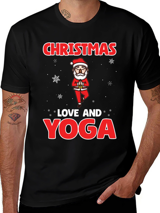 Christmas Love and Yoga Graphic T-Shirt