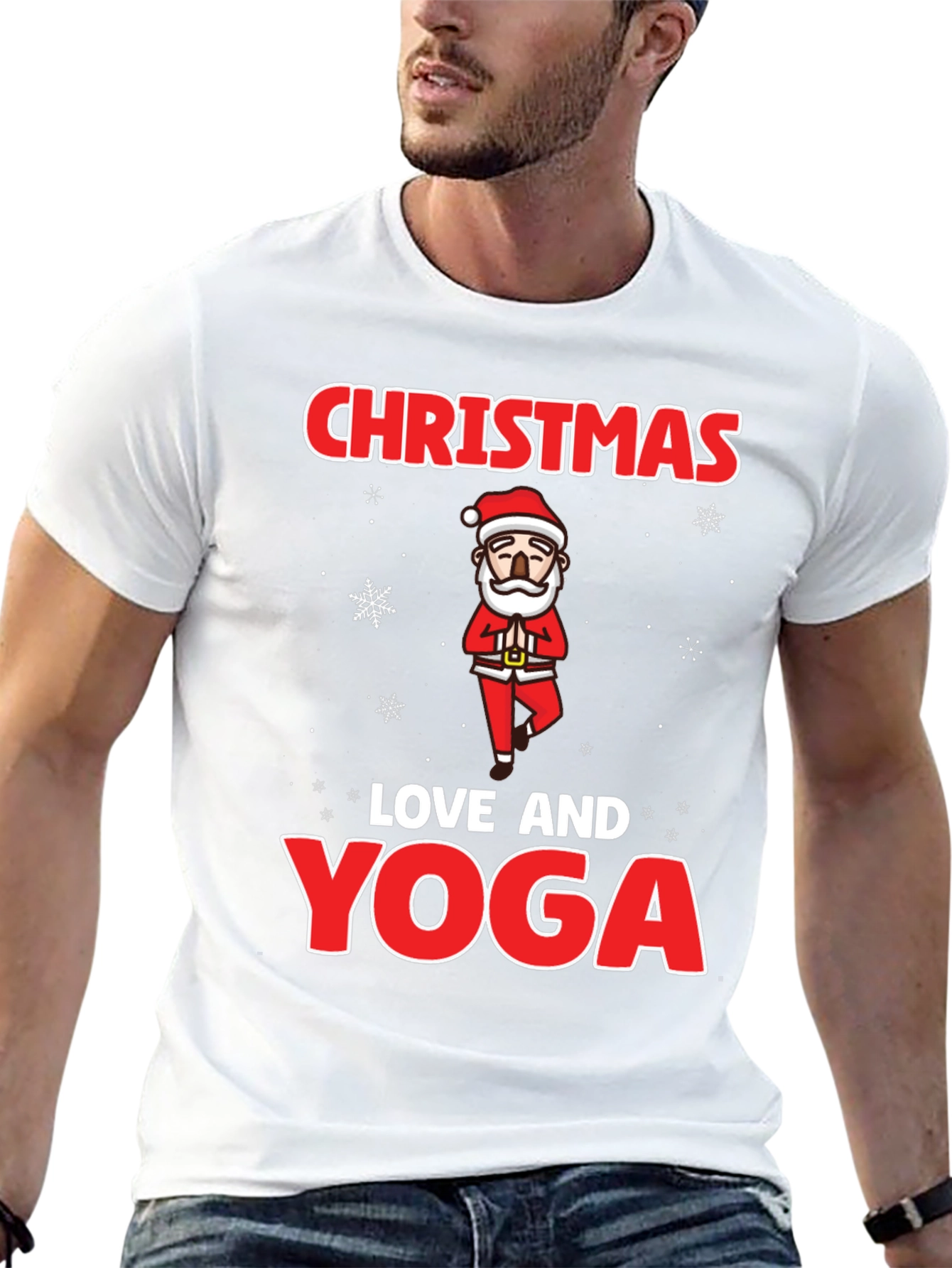 Christmas Love and Yoga Graphic T-Shirt
