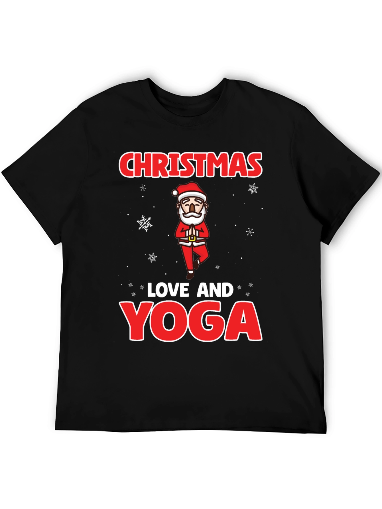 Christmas Love and Yoga Graphic T-Shirt