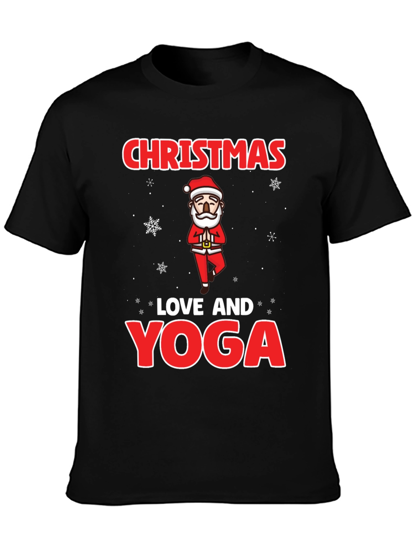 Christmas Love and Yoga Graphic T-Shirt
