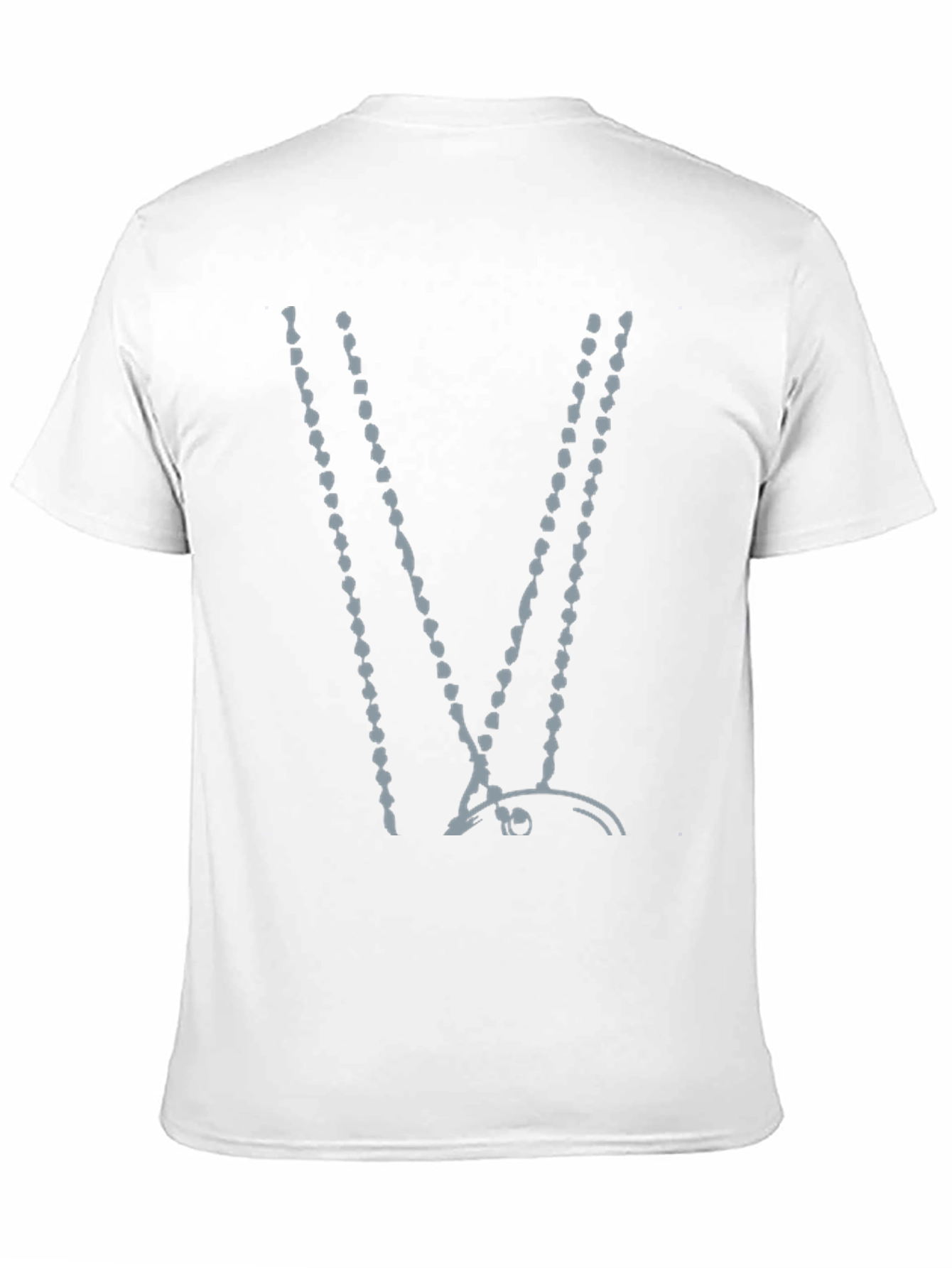 Abstract Beaded V-Neck Black T-Shirt