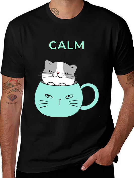 Calm Cat Mug Graphic Tee