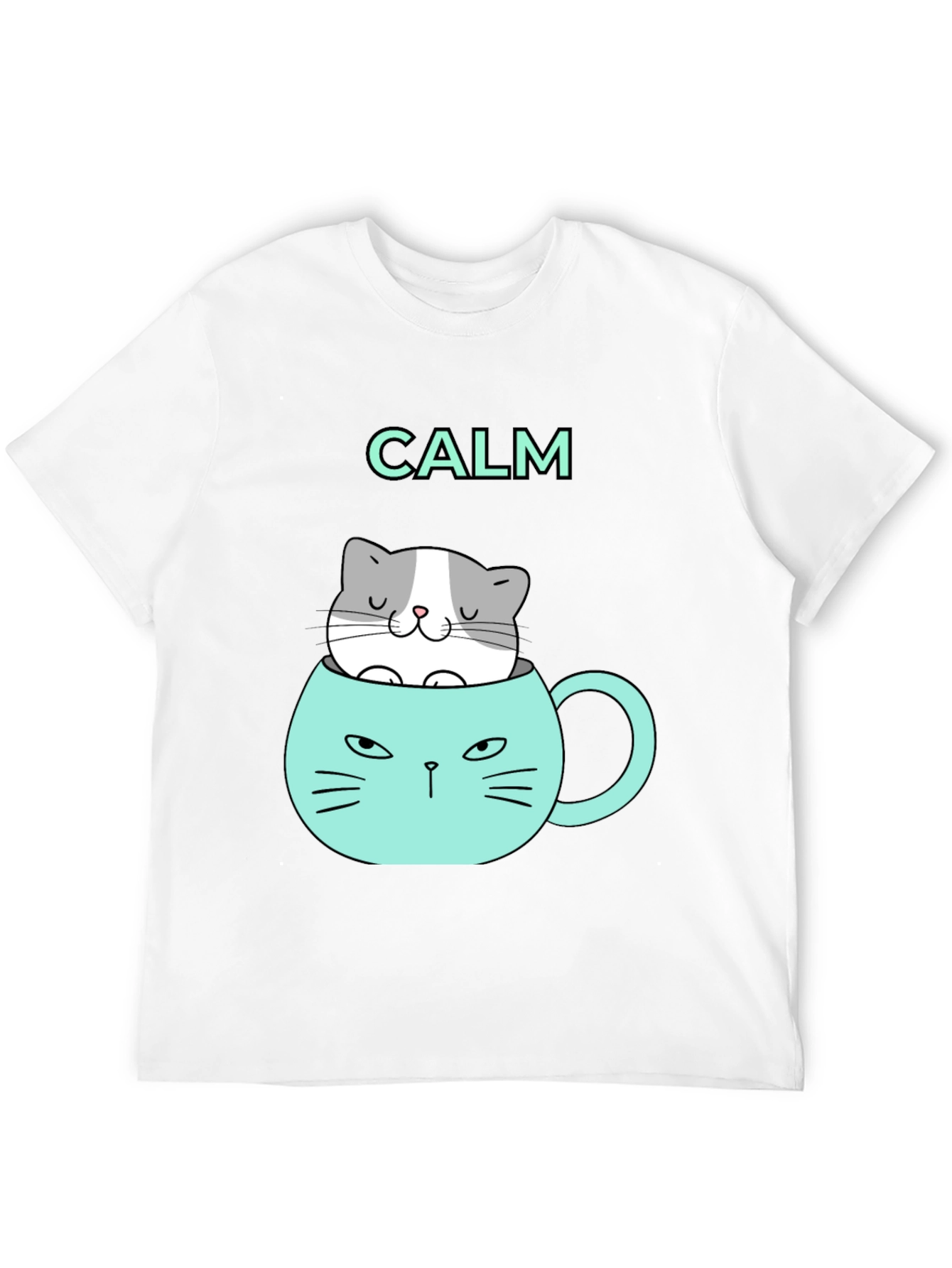 Calm Cat Mug Graphic Tee