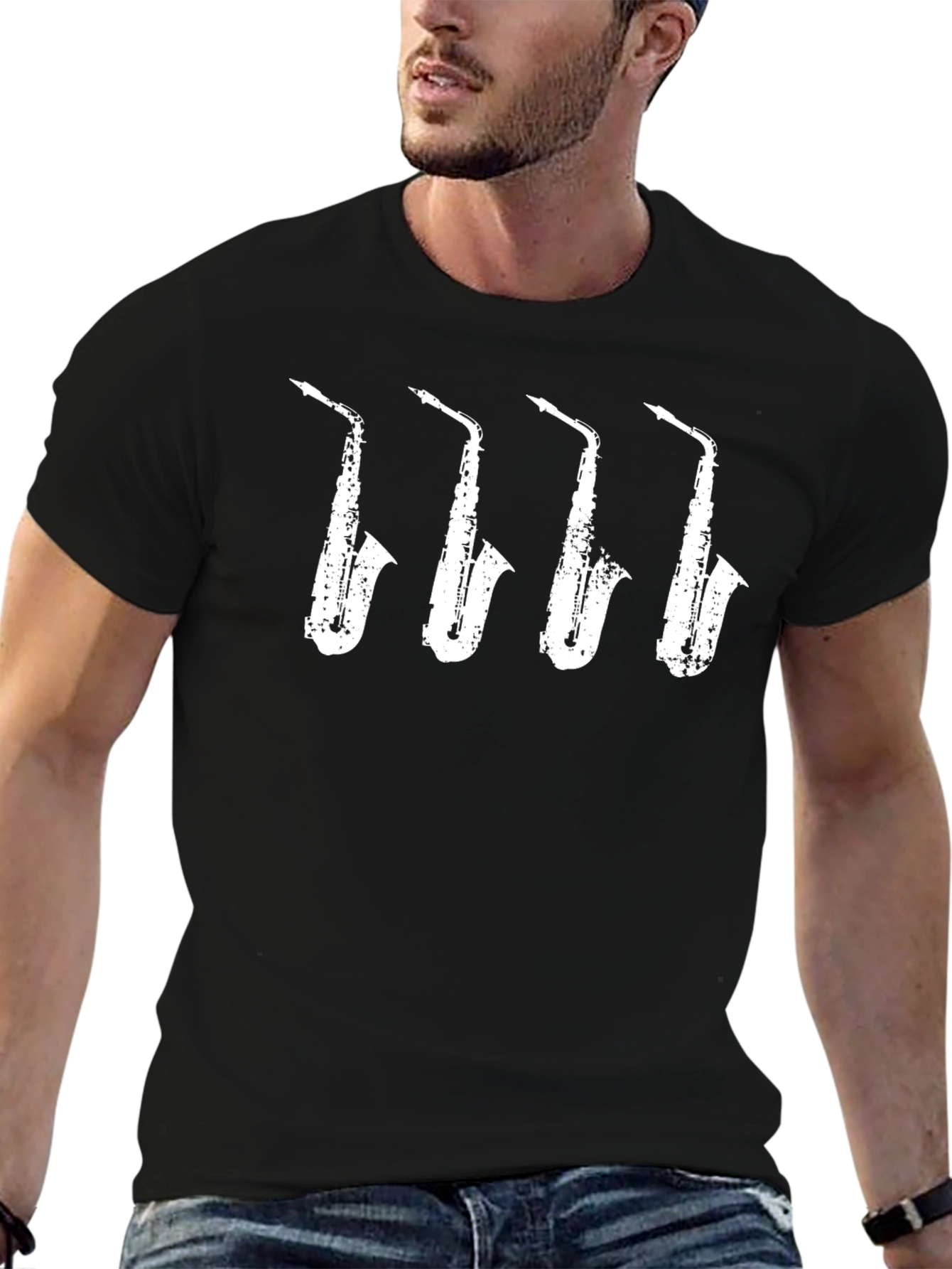 Saxophone Graphic T-Shirt - Cool Music Lover Tee