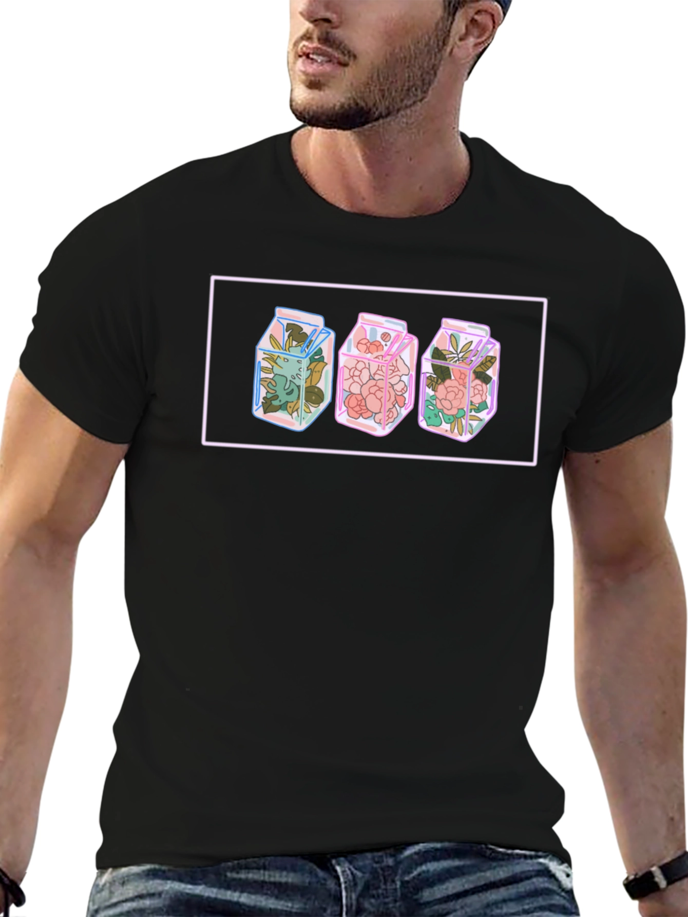 Floral Milk Carton Graphic Tee