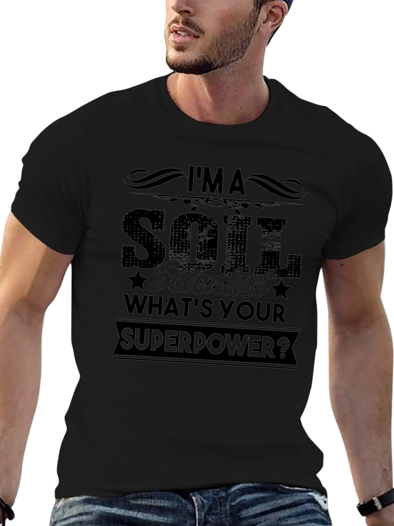Soil Scientist Superpower Black T-Shirt