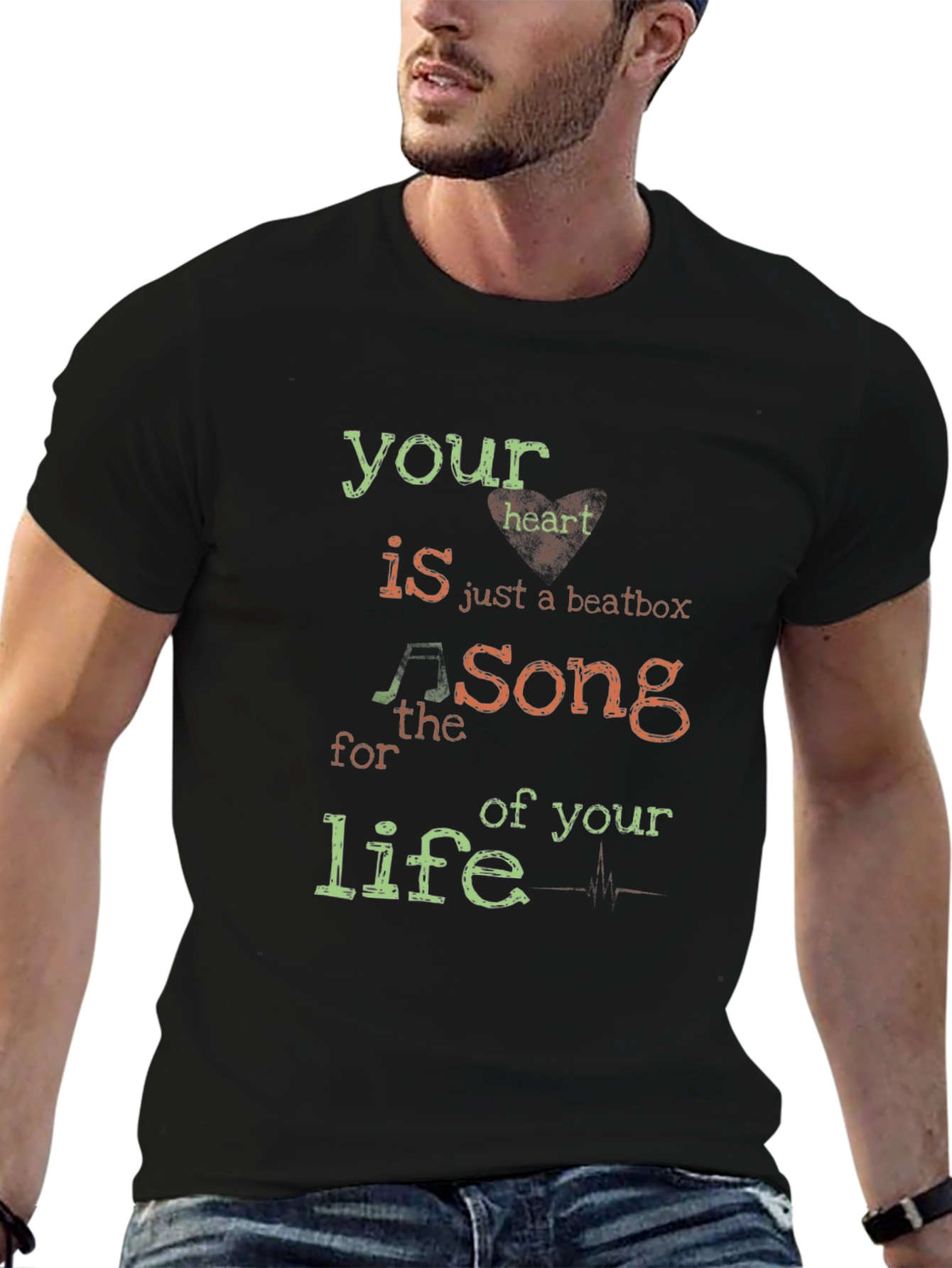 Your Heart is a Beatbox Black Graphic Tee
