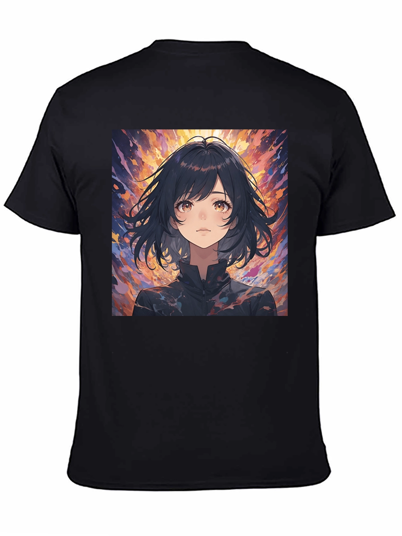 Anime Girl Black T-Shirt