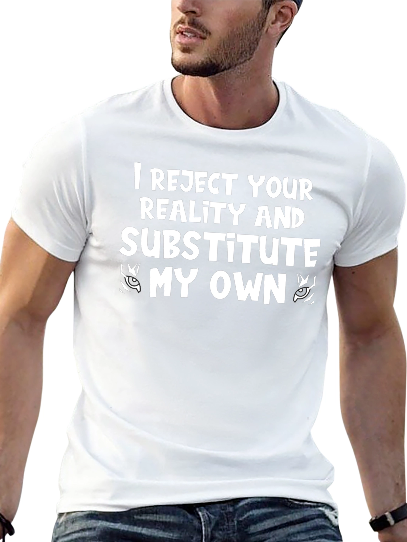 Reject Reality Graphic Tee - Black Cotton T-Shirt