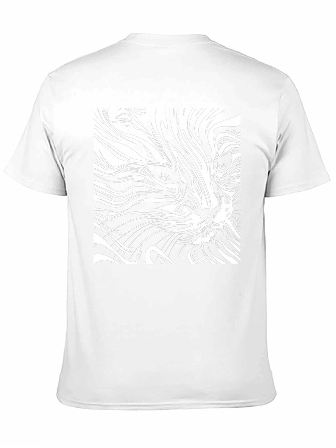 Abstract Cat Art T-Shirt - Black Cotton Tee