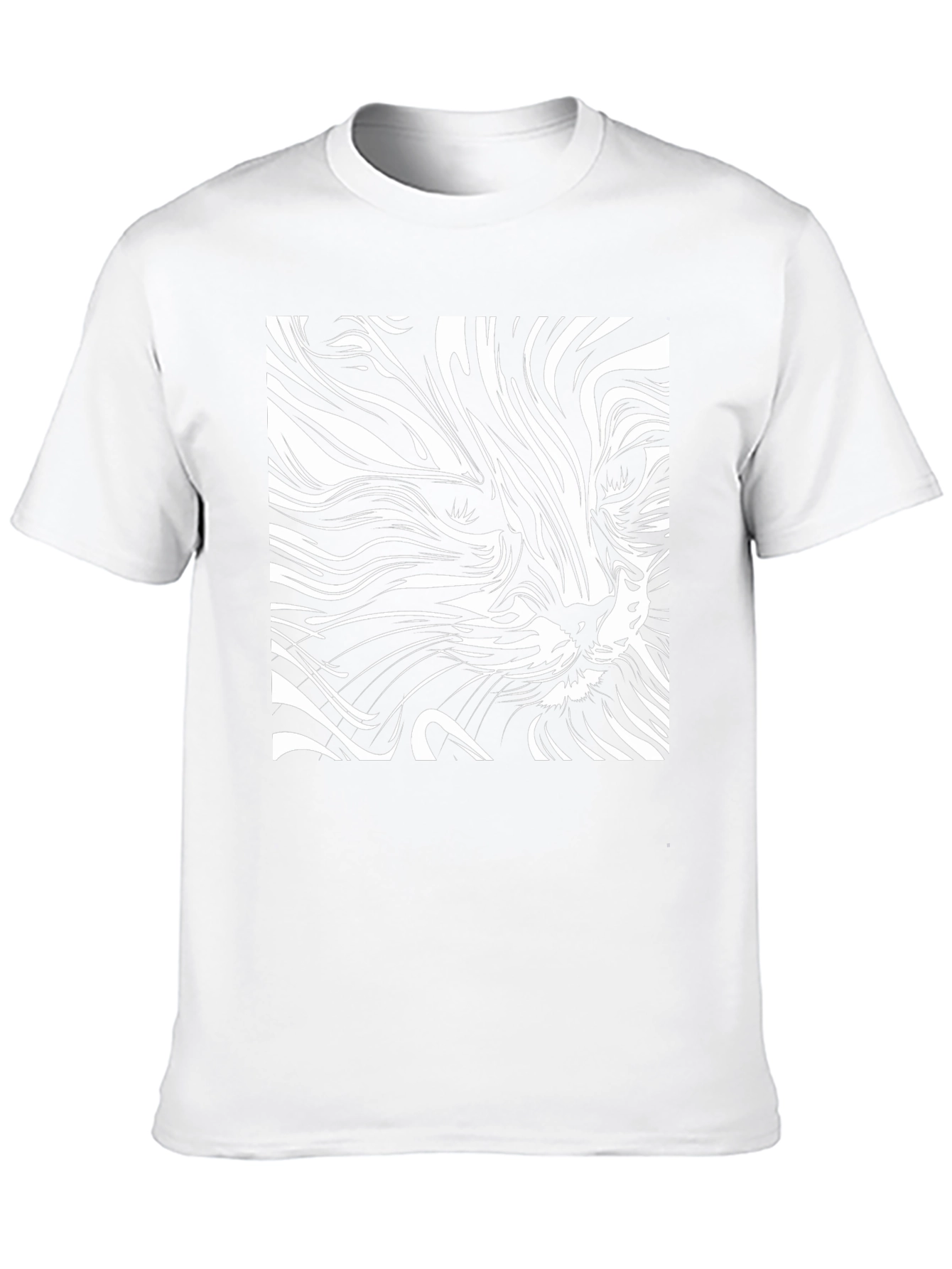 Abstract Cat Art T-Shirt - Black Cotton Tee