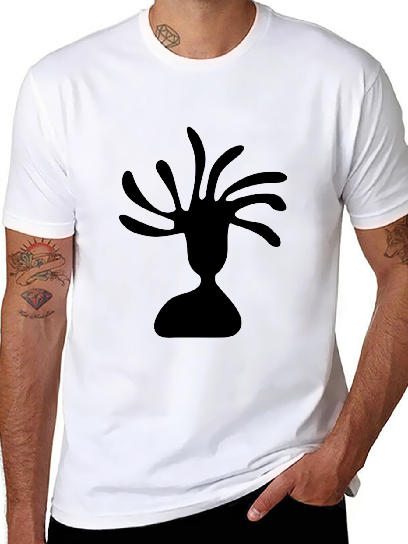 Abstract Silhouette Black Tee