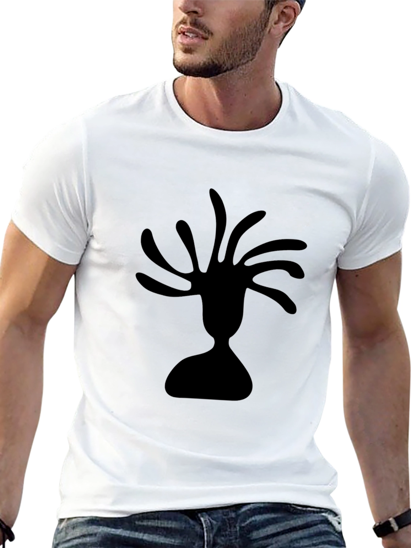 Abstract Silhouette Black Tee