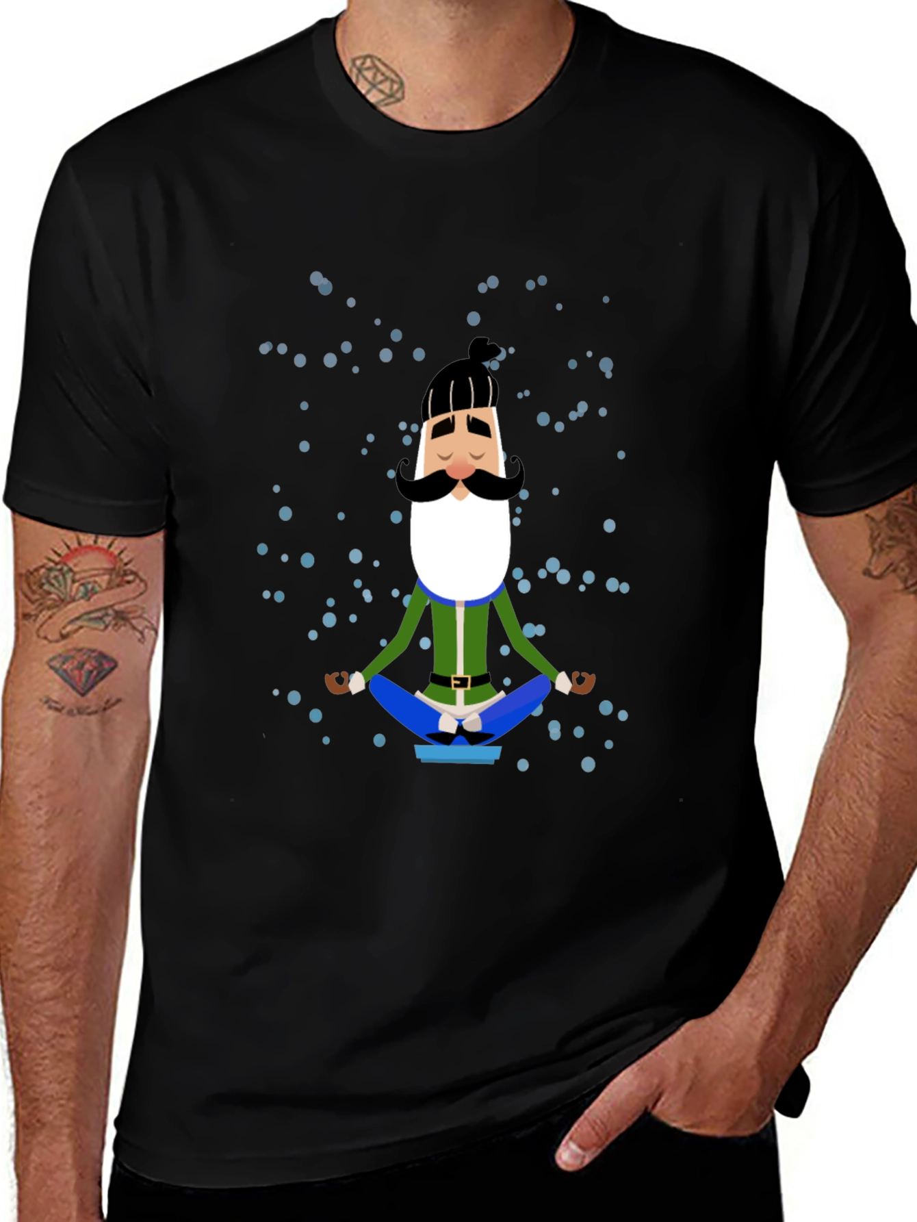 Meditating Man Cartoon Graphic Tee