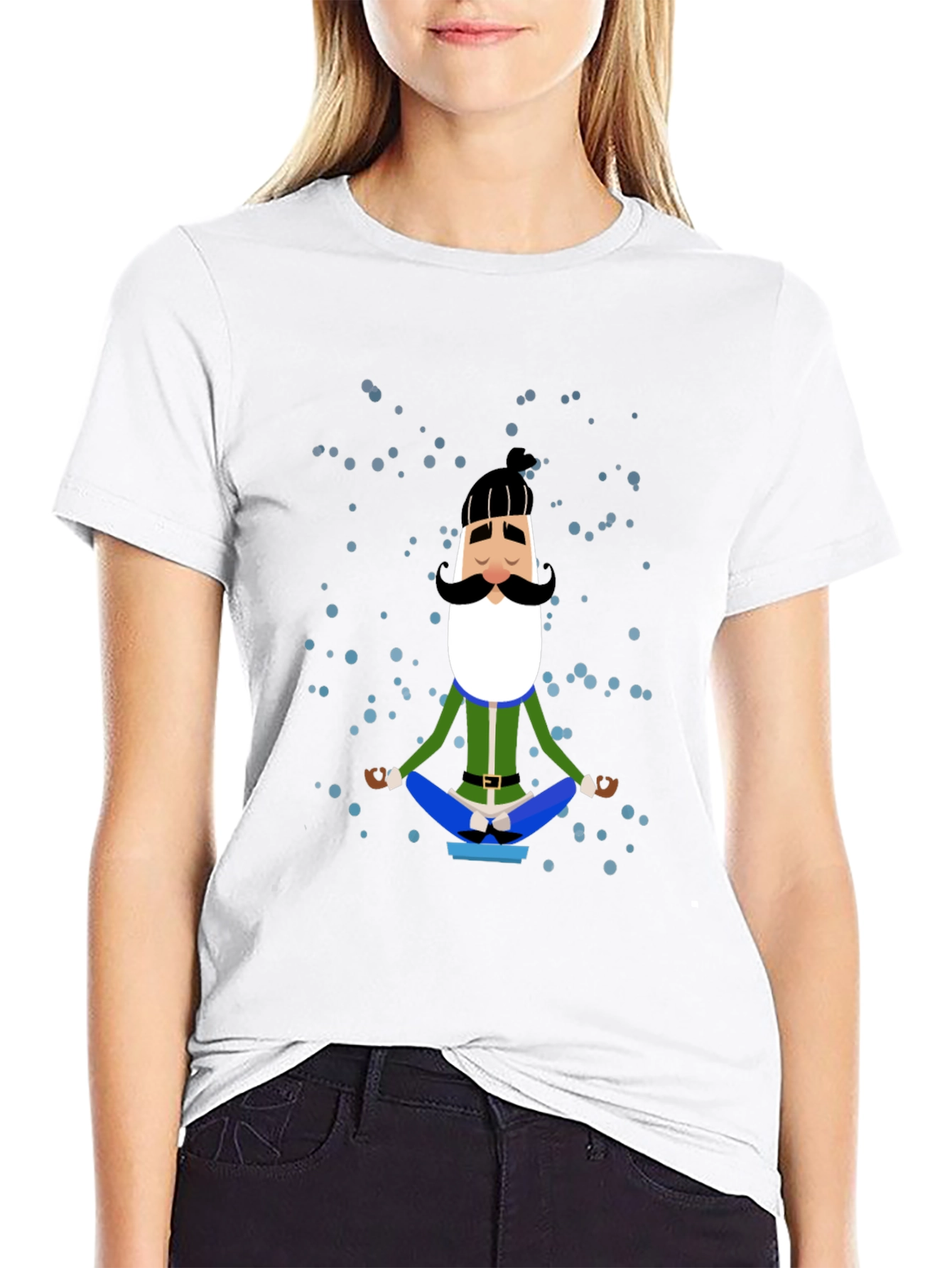 Meditating Man Cartoon Graphic Tee
