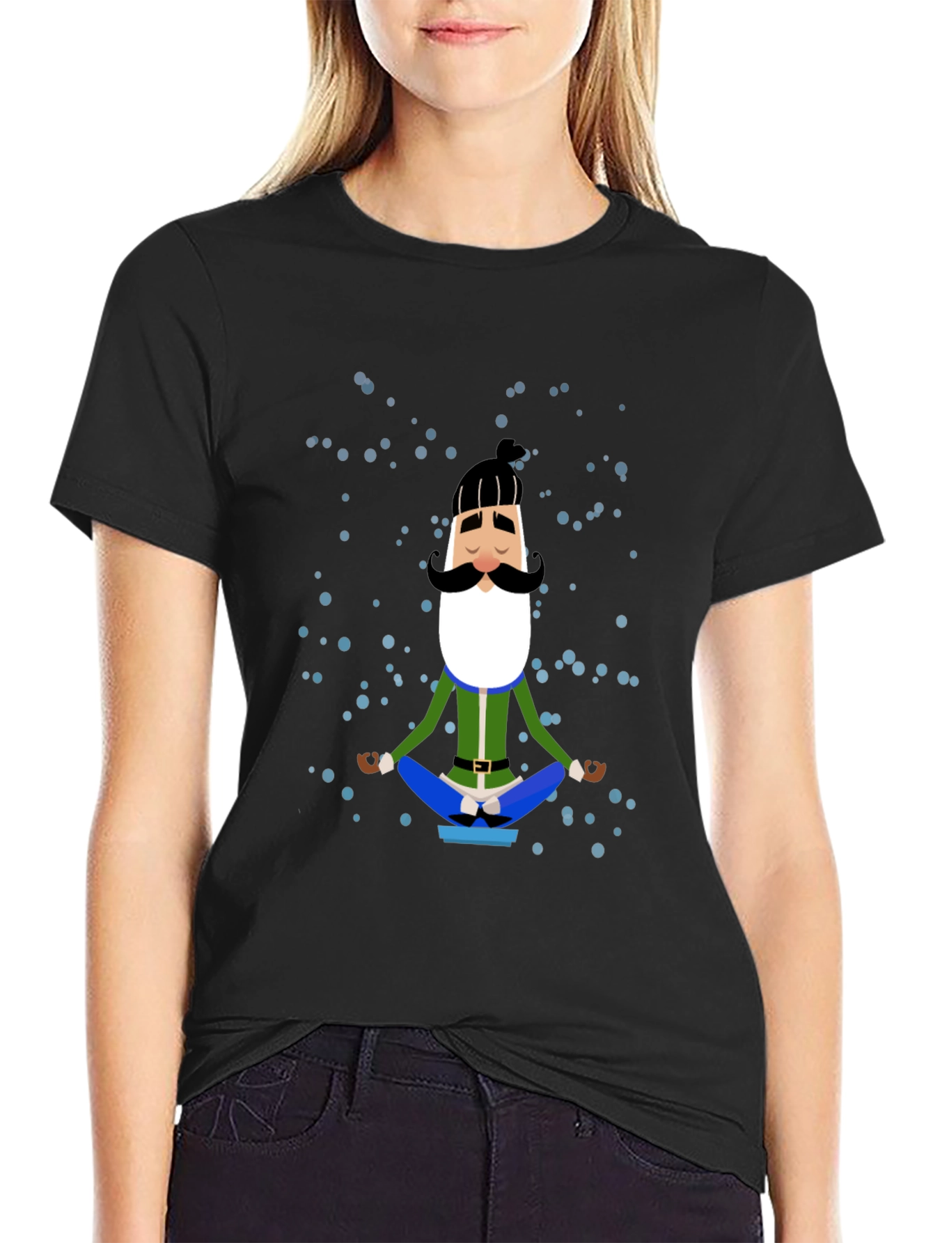Meditating Man Cartoon Graphic Tee