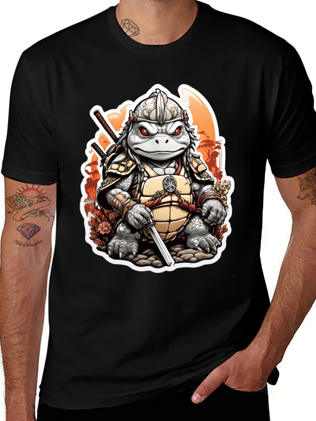 Turtle Samurai Graphic Tee - Ninja Warrior Style