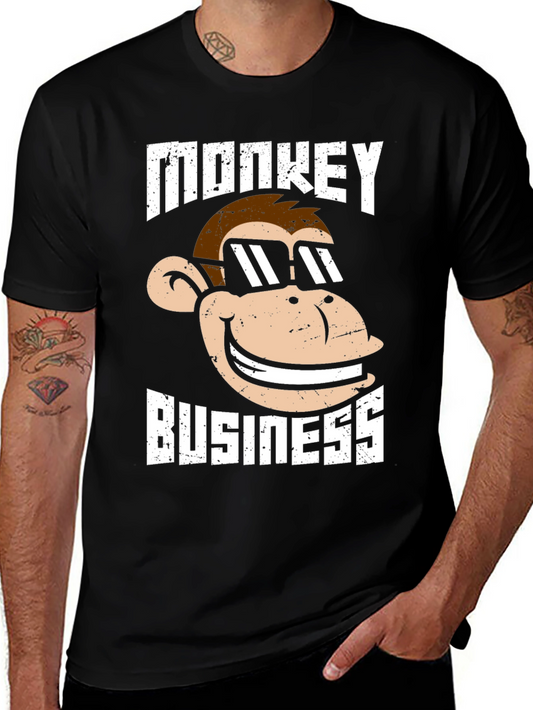 Monkey Business Graphic T-Shirt - Black