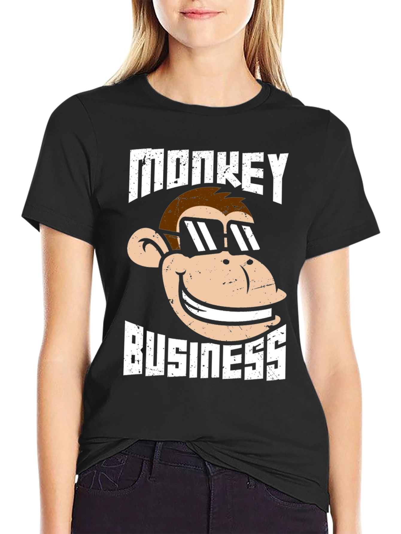 Monkey Business Graphic T-Shirt - Black