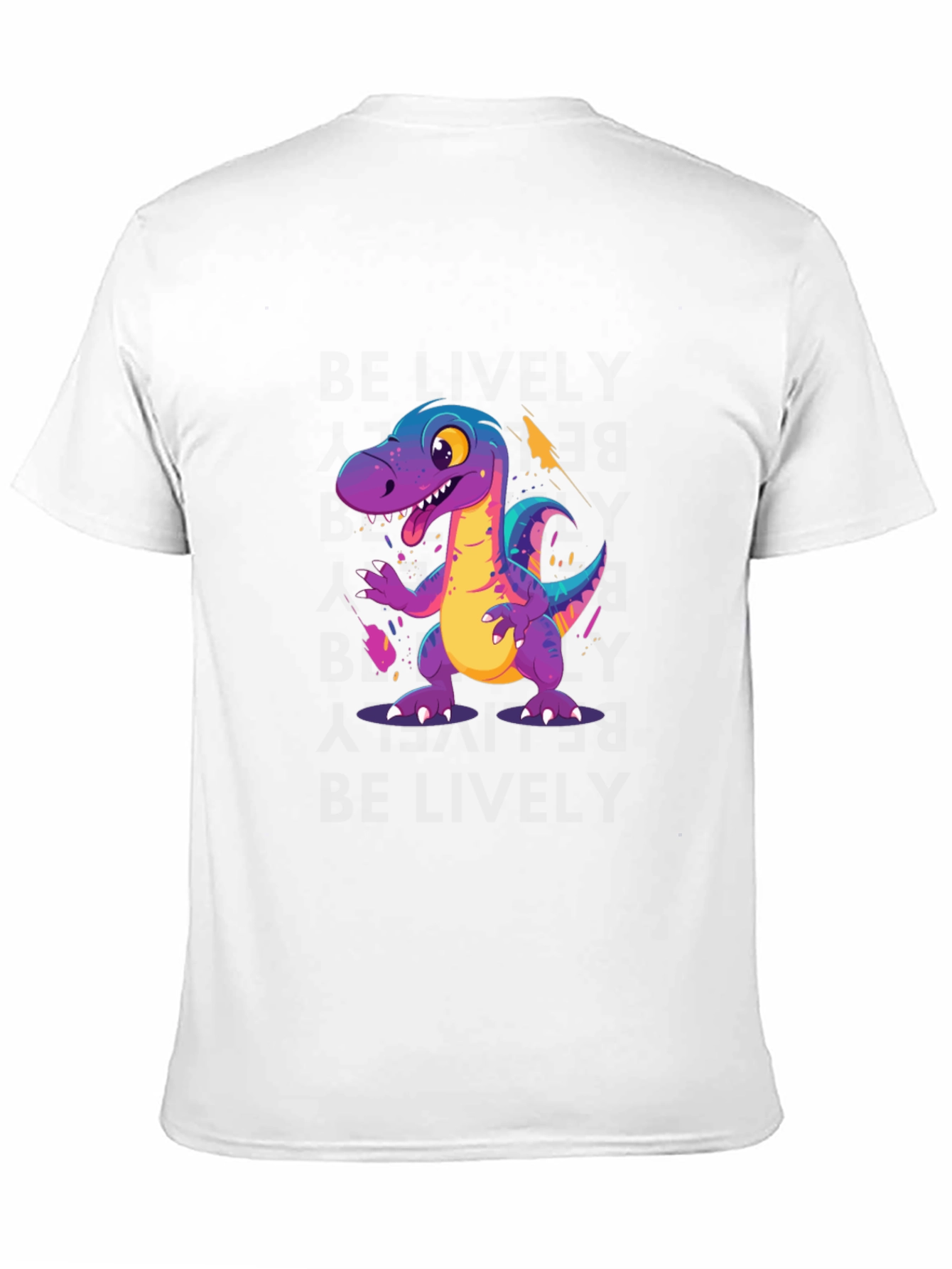 Cartoon Dinosaur Graphic Black T-Shirt