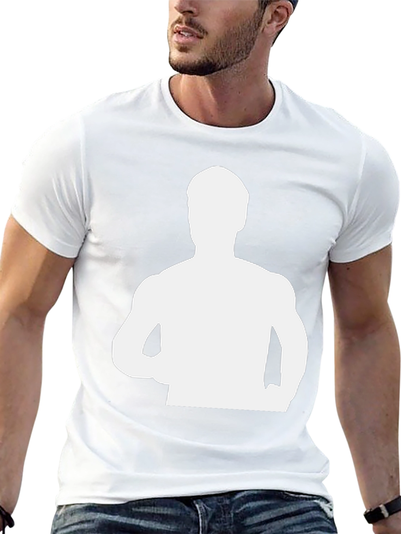 Mens Black T-Shirt with Figure Graphic