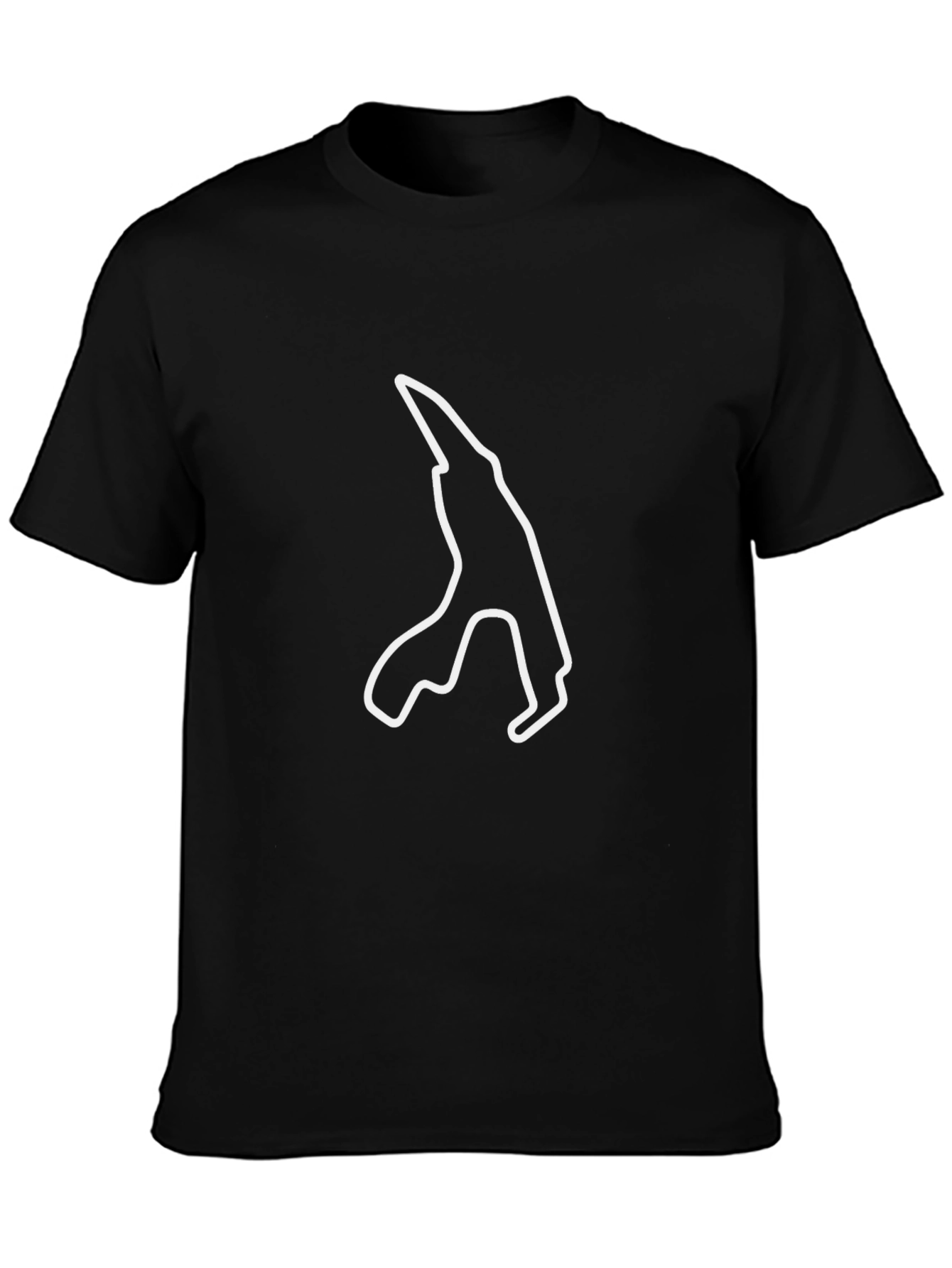 Race Track Outline Black T-Shirt