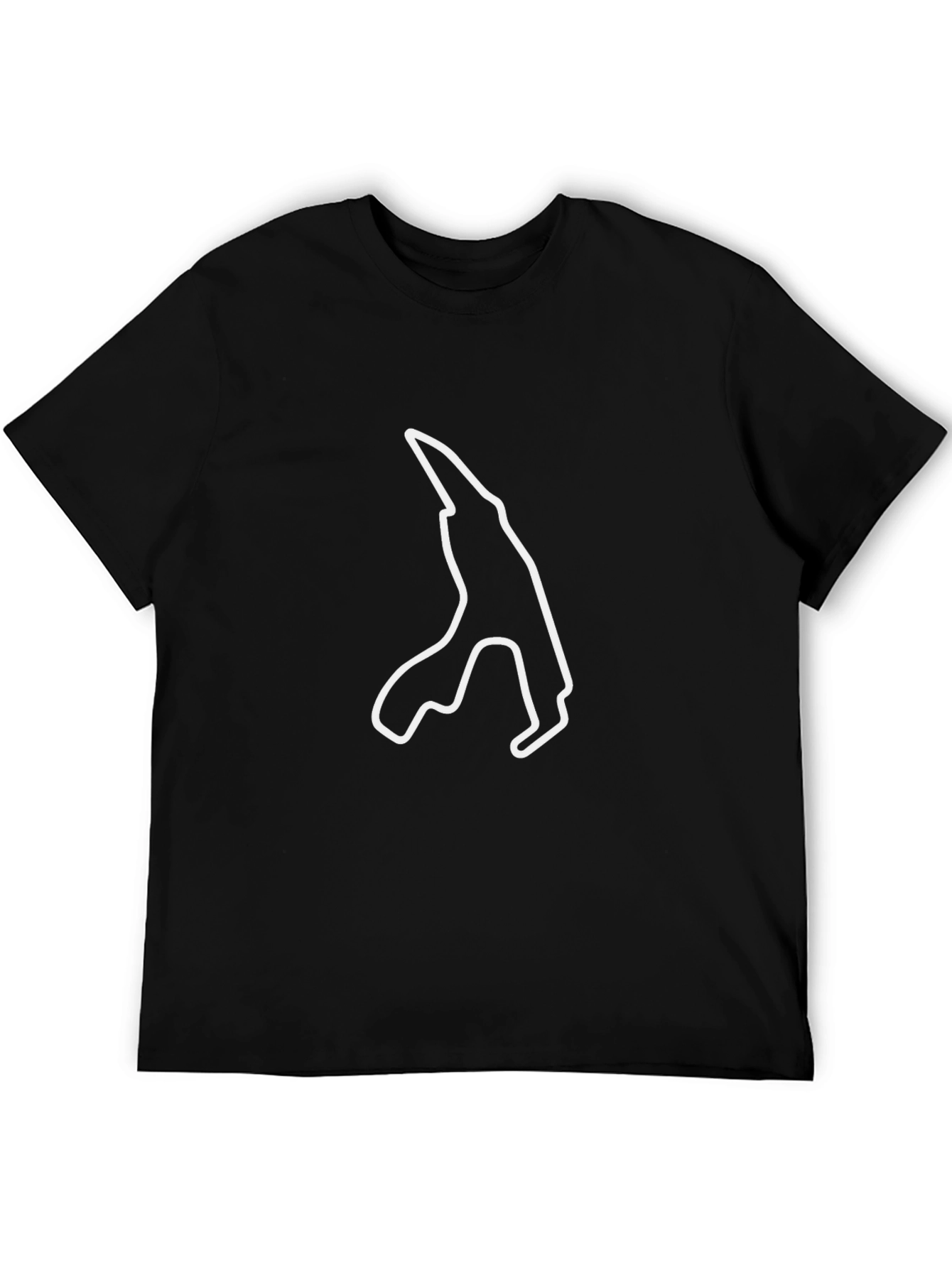 Race Track Outline Black T-Shirt