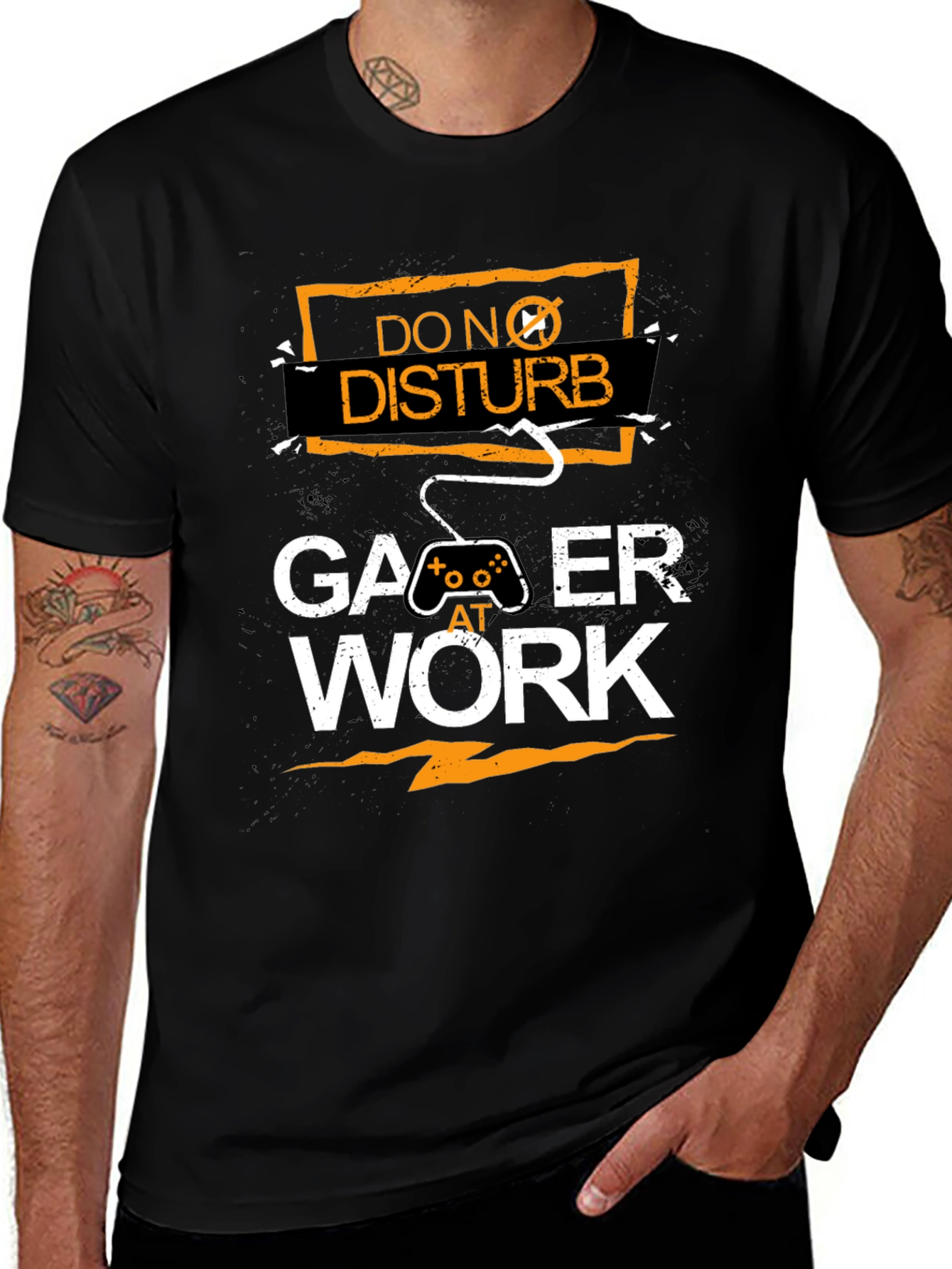 Gamer At Work Black Graphic Tee