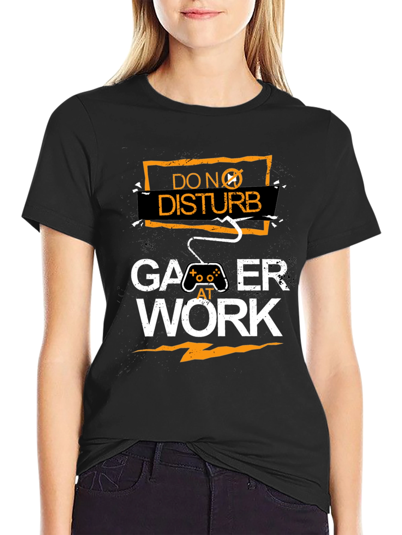 Gamer At Work Black Graphic Tee