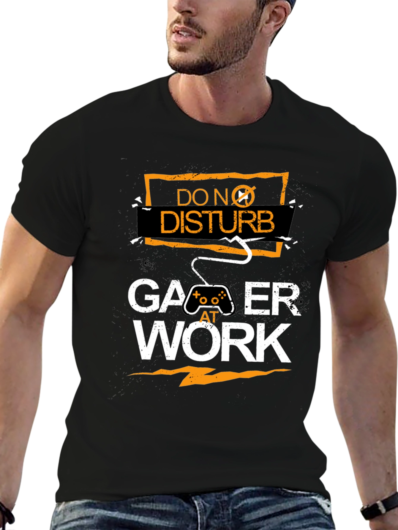 Gamer At Work Black Graphic Tee