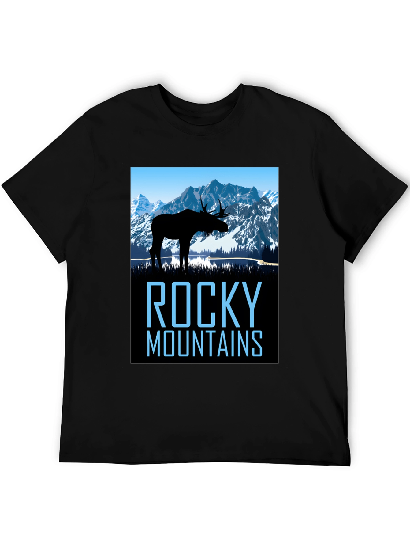 Rocky Mountains Moose Graphic T-Shirt