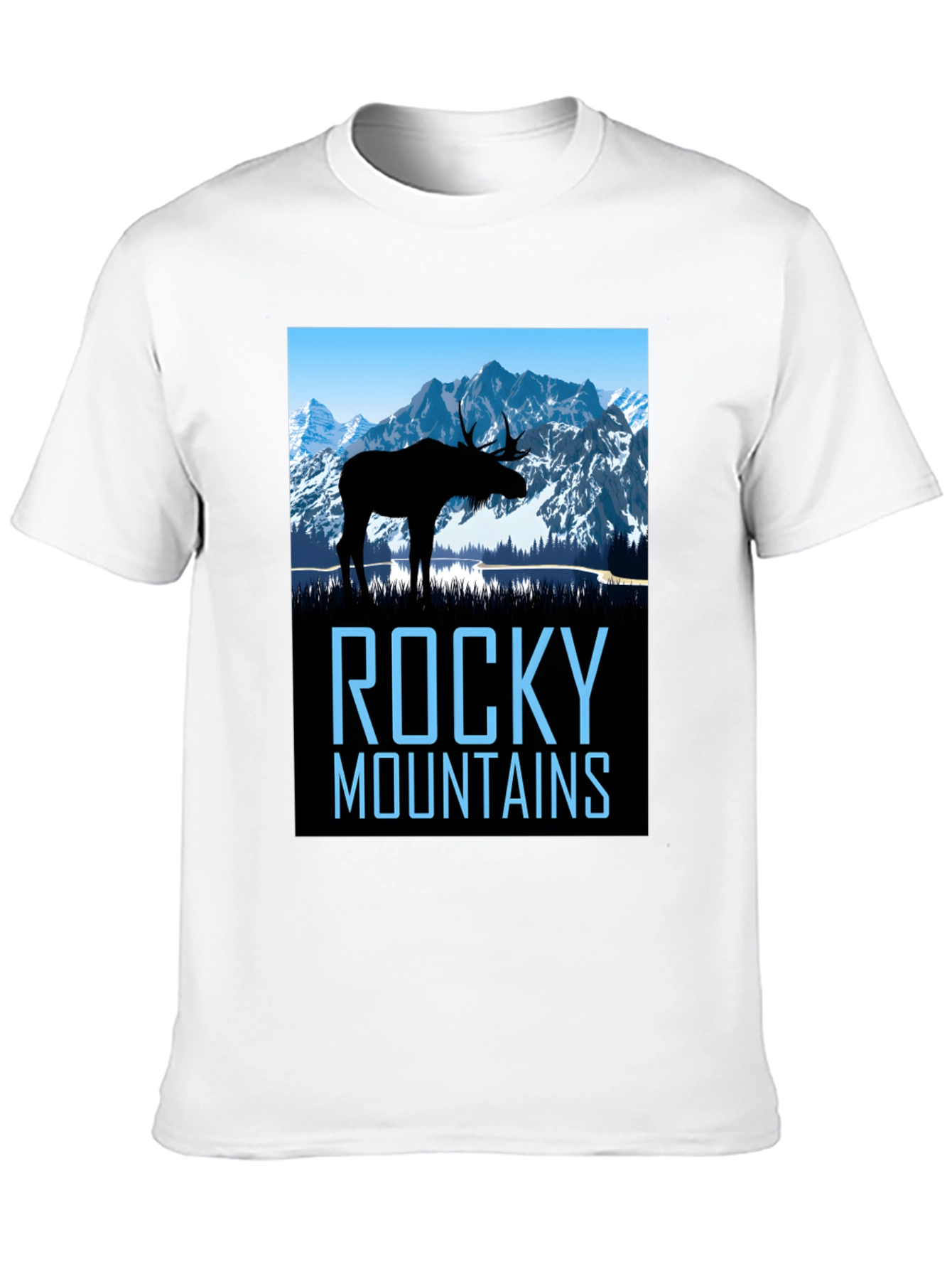 Rocky Mountains Moose Graphic T-Shirt